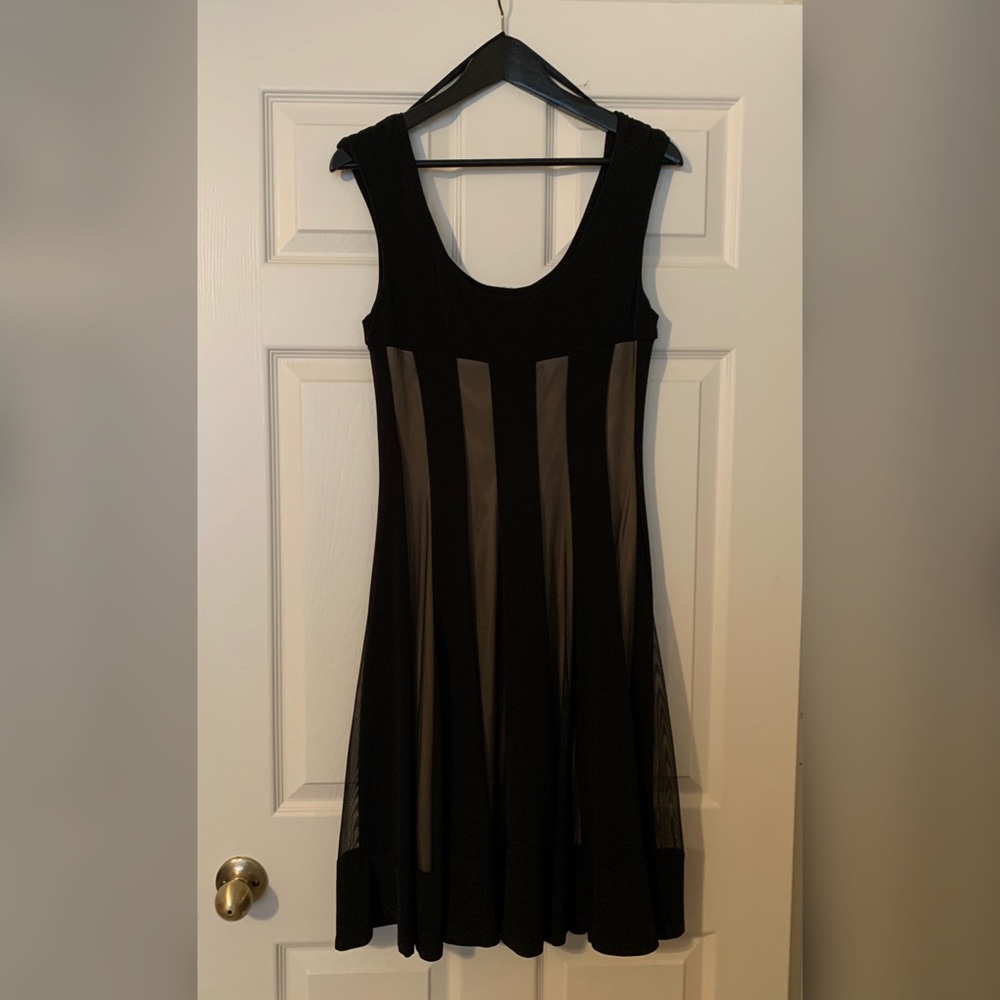 Black & Beige Sheath Dress